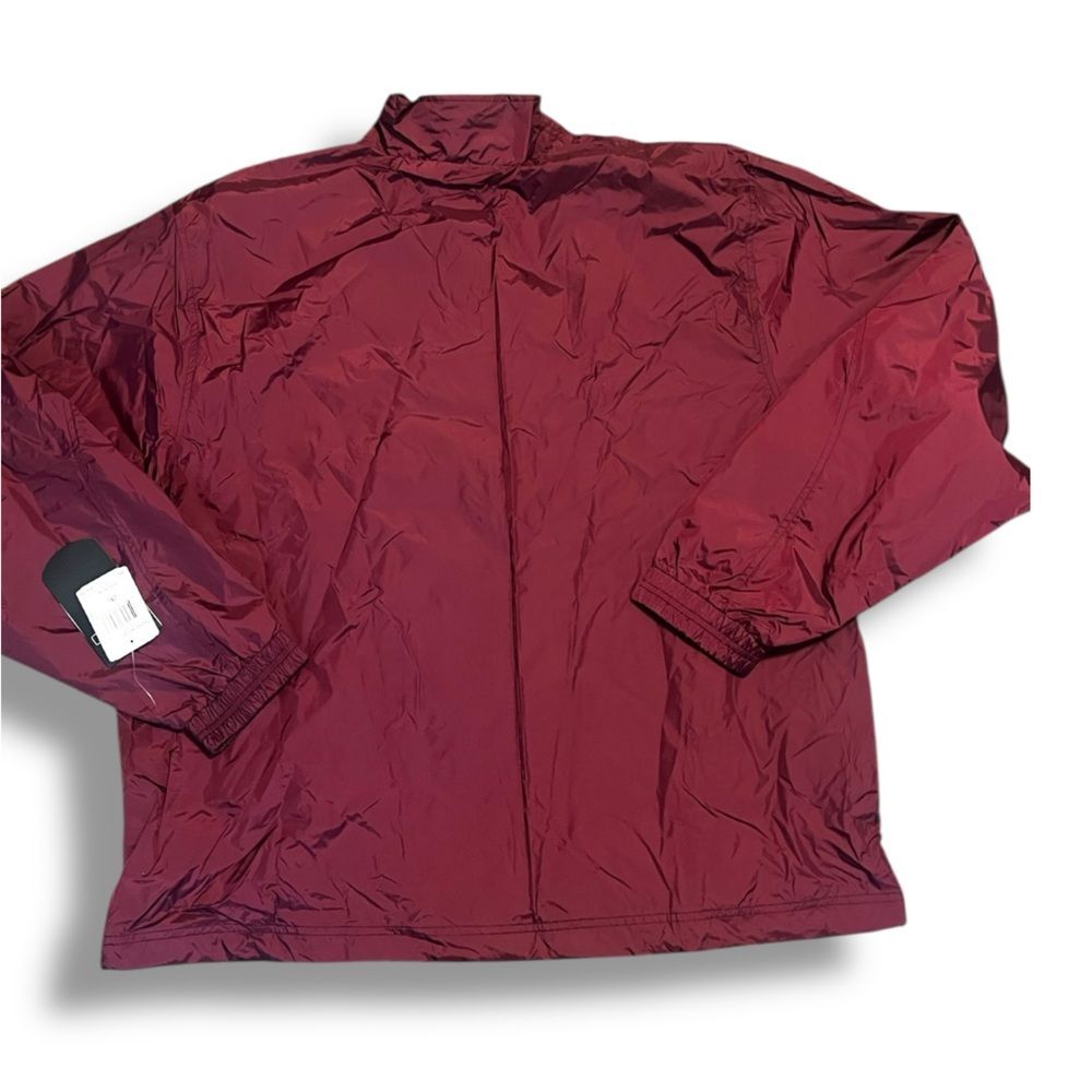 NWT Adidas Windbreaker Full Zip Jacket Vintage Retro Mens Sz 2XL Maroon 3 Stripe - Picture 3 of 14